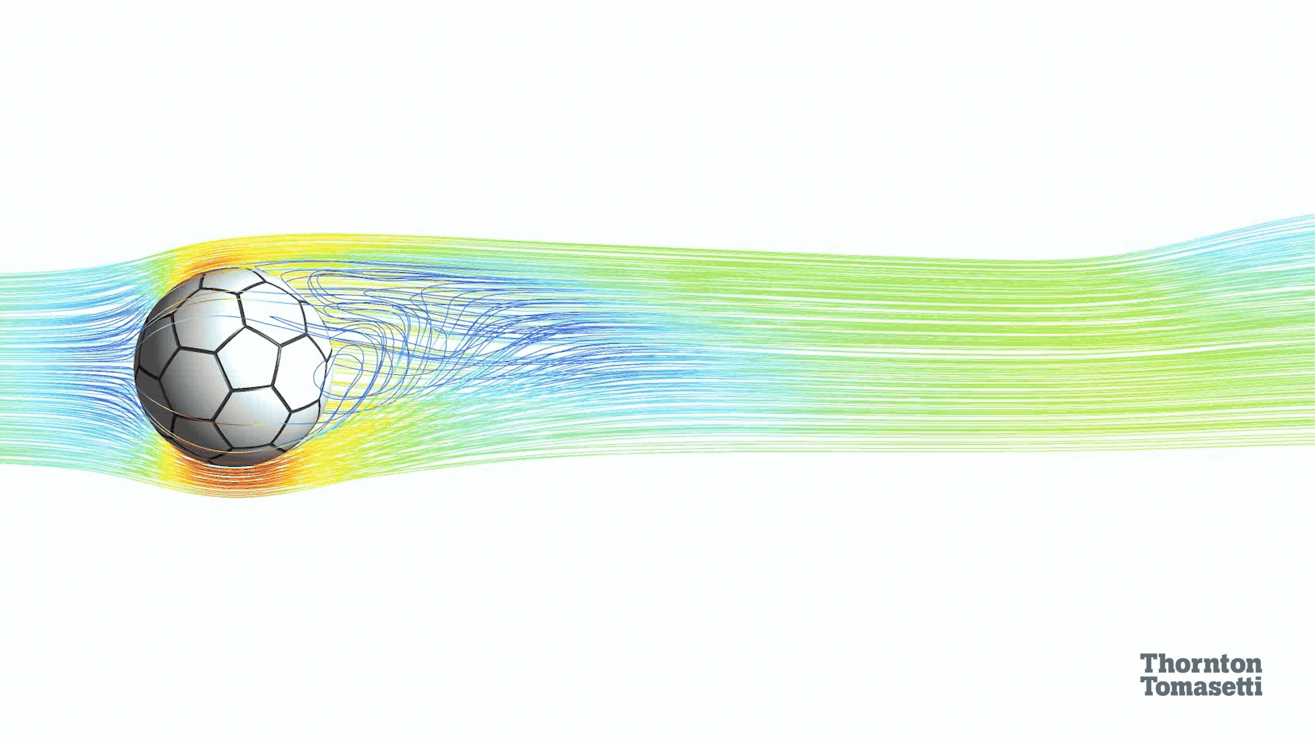 Using computational fluid dynamics, or CFD, we modeled a spinning soccer ball to visualize how airflow moves around the ball and how small changes at impact can influence its trajectory. Using computational fluid dynamics, or CFD, we modeled a spinning soccer ball to visualize how airflow moves around the ball and how small changes at impact can influence its trajectory.