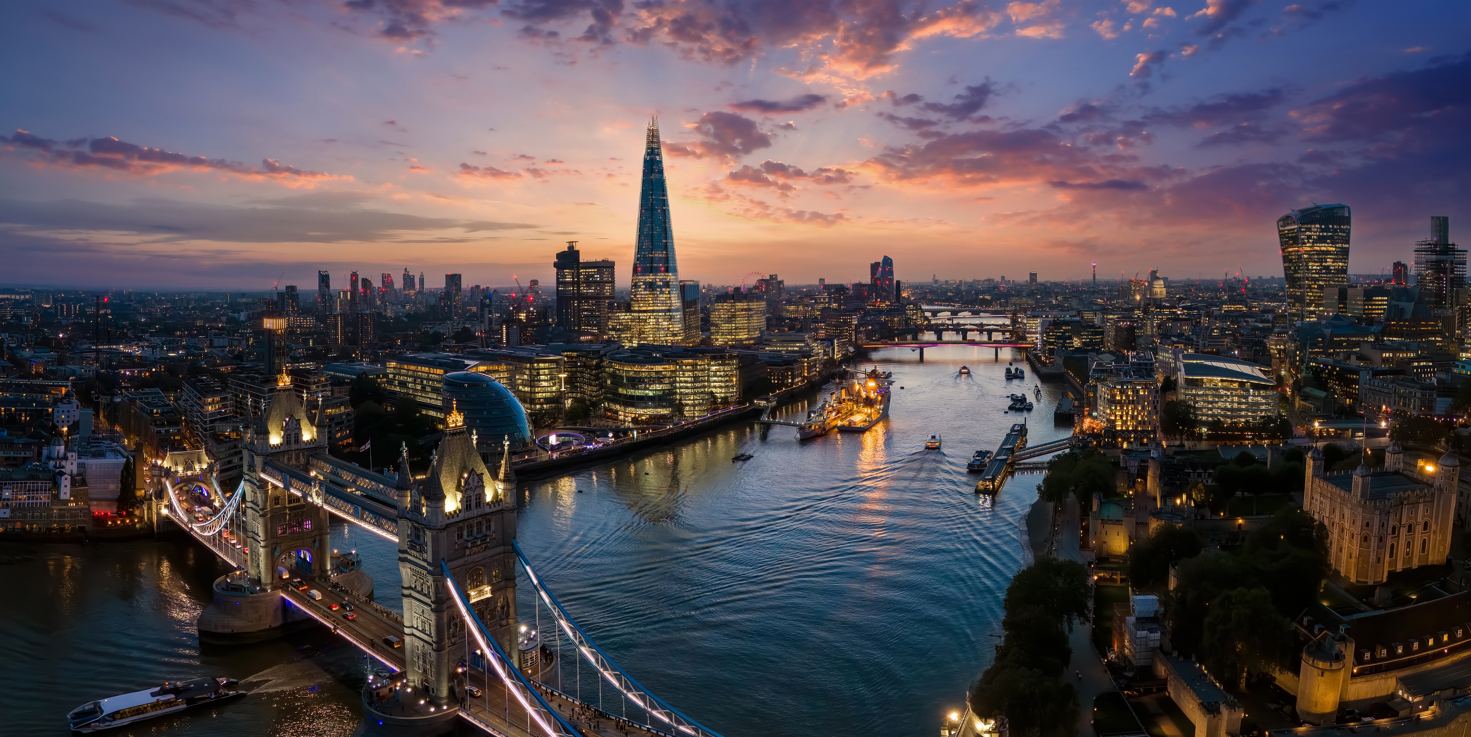 A panoramic view of the London skyline