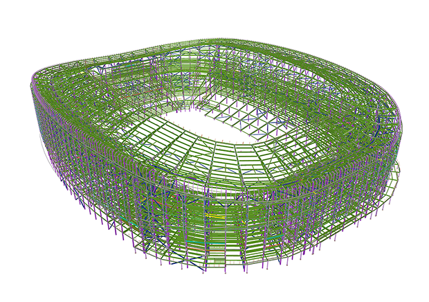 Tekla model of New Highmark Stadium in Orchard Park, New York.