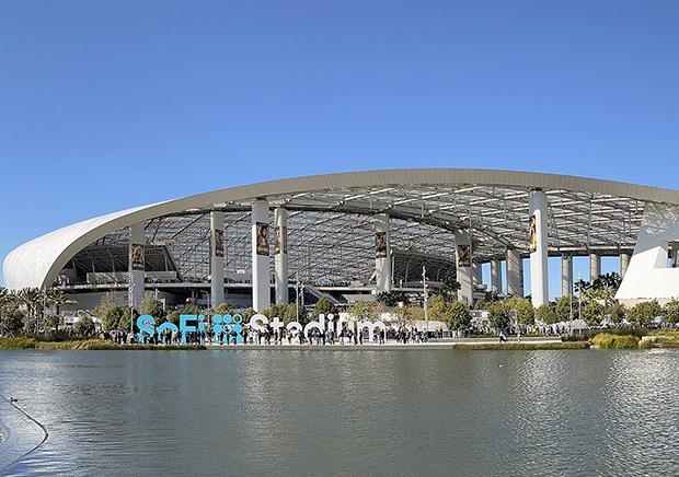 SoFi Stadium and Hollywood Park in Inglewood, California.