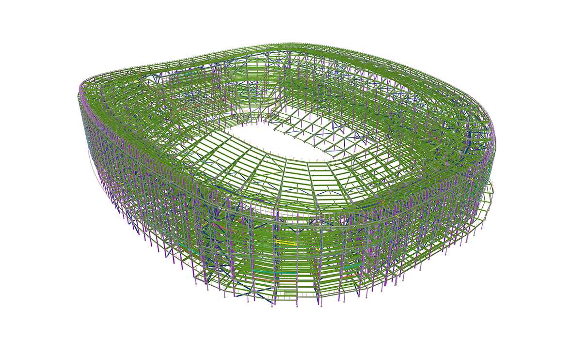 Tekla model of New Highmark Stadium in Orchard Park, New York.