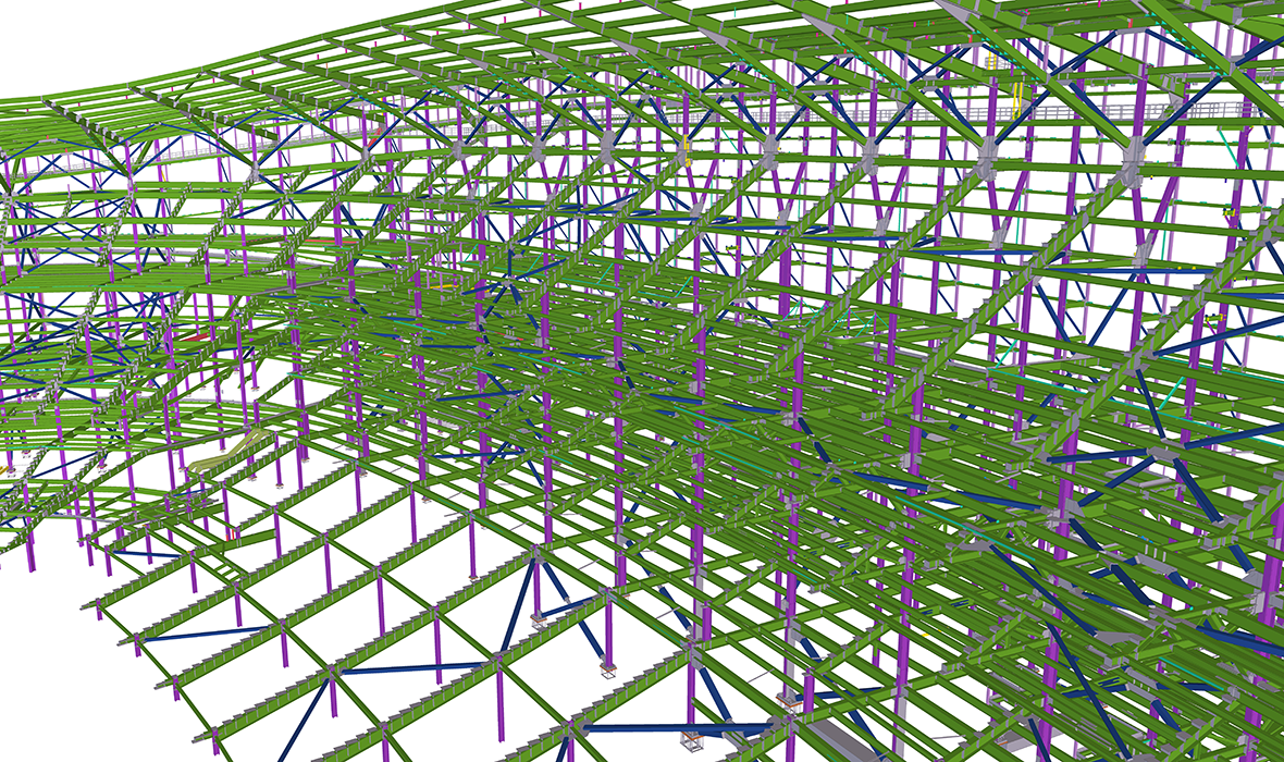Tekla model of New Highmark Stadium in Orchard Park, New York.
