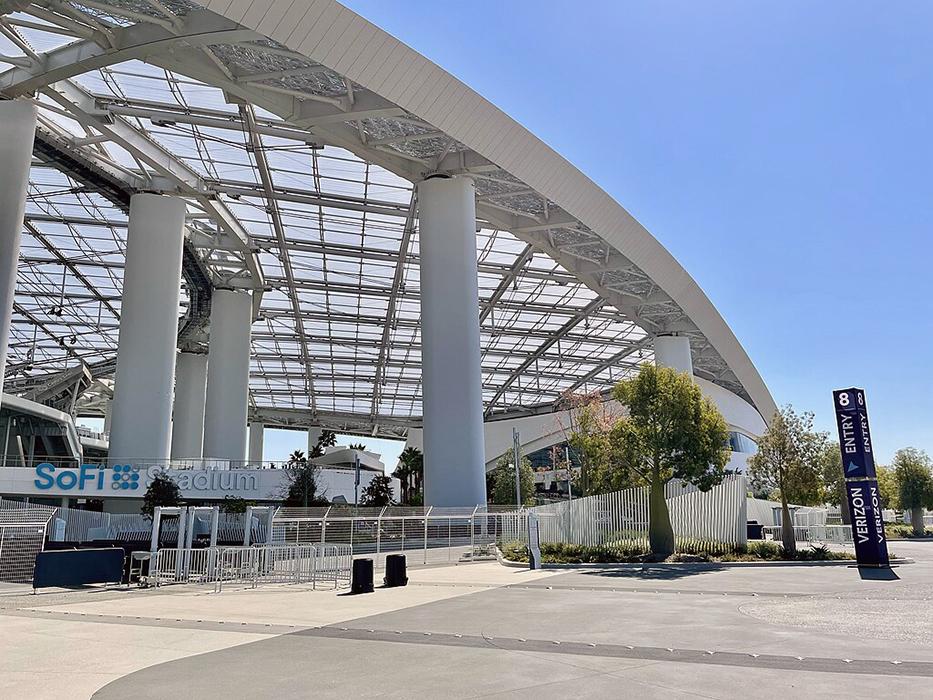 SoFi Stadium and Hollywood Park in Inglewood, California.