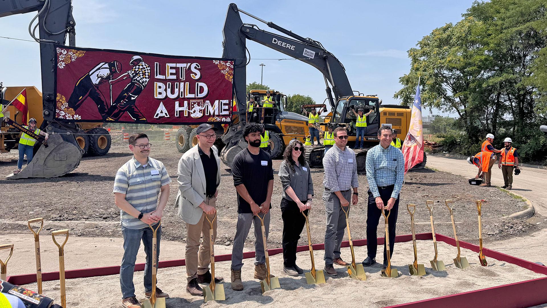 Construction has begun on AlumniFi Field, the future home of Detroit City FC in Detroit, Michigan