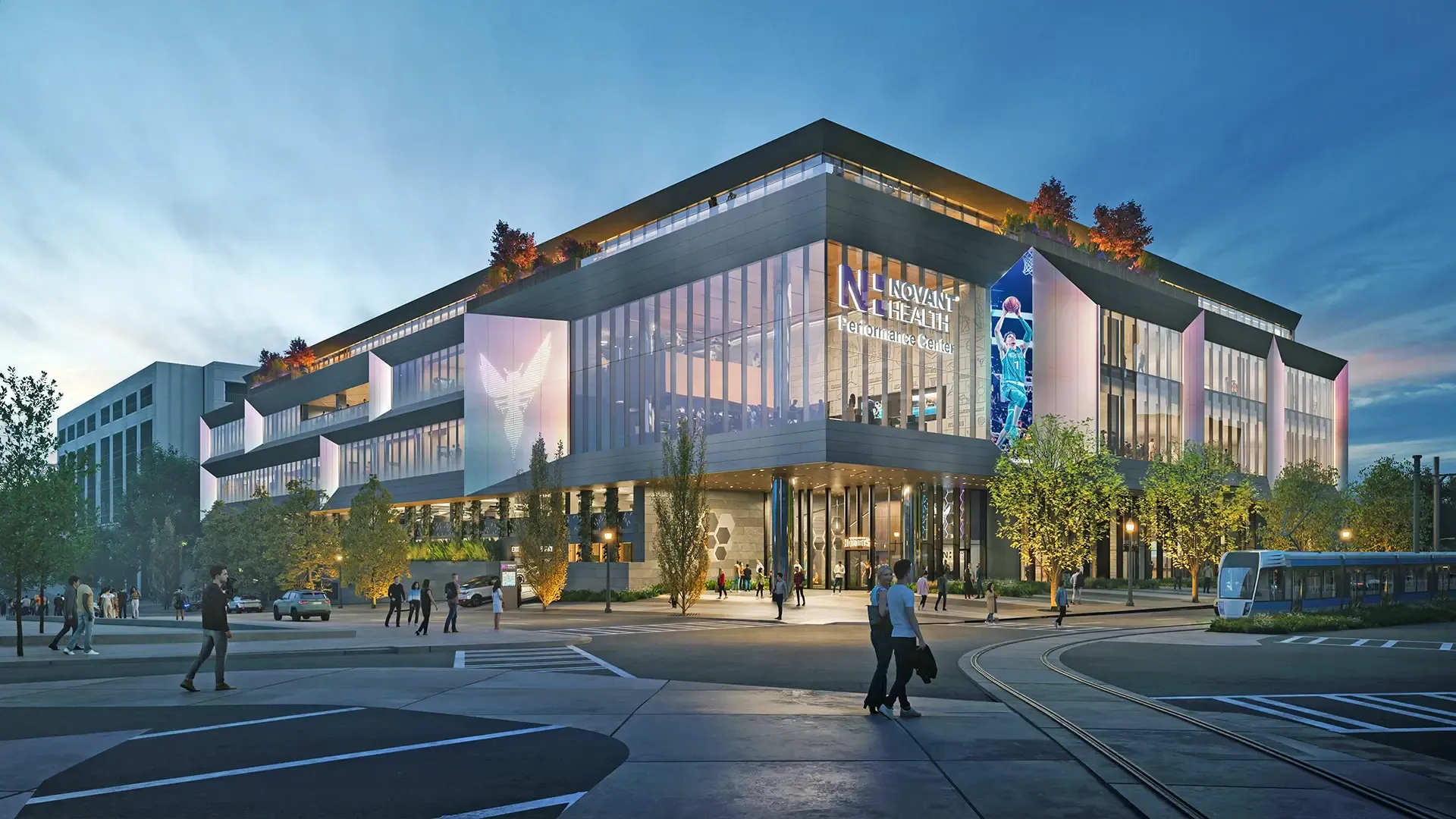 The Charlotte Hornets Novant Health Performance Center is a new 160,000-square-foot practice facility and health performance hub that brings training, medicine and business operations together in a unified home for the franchise. 