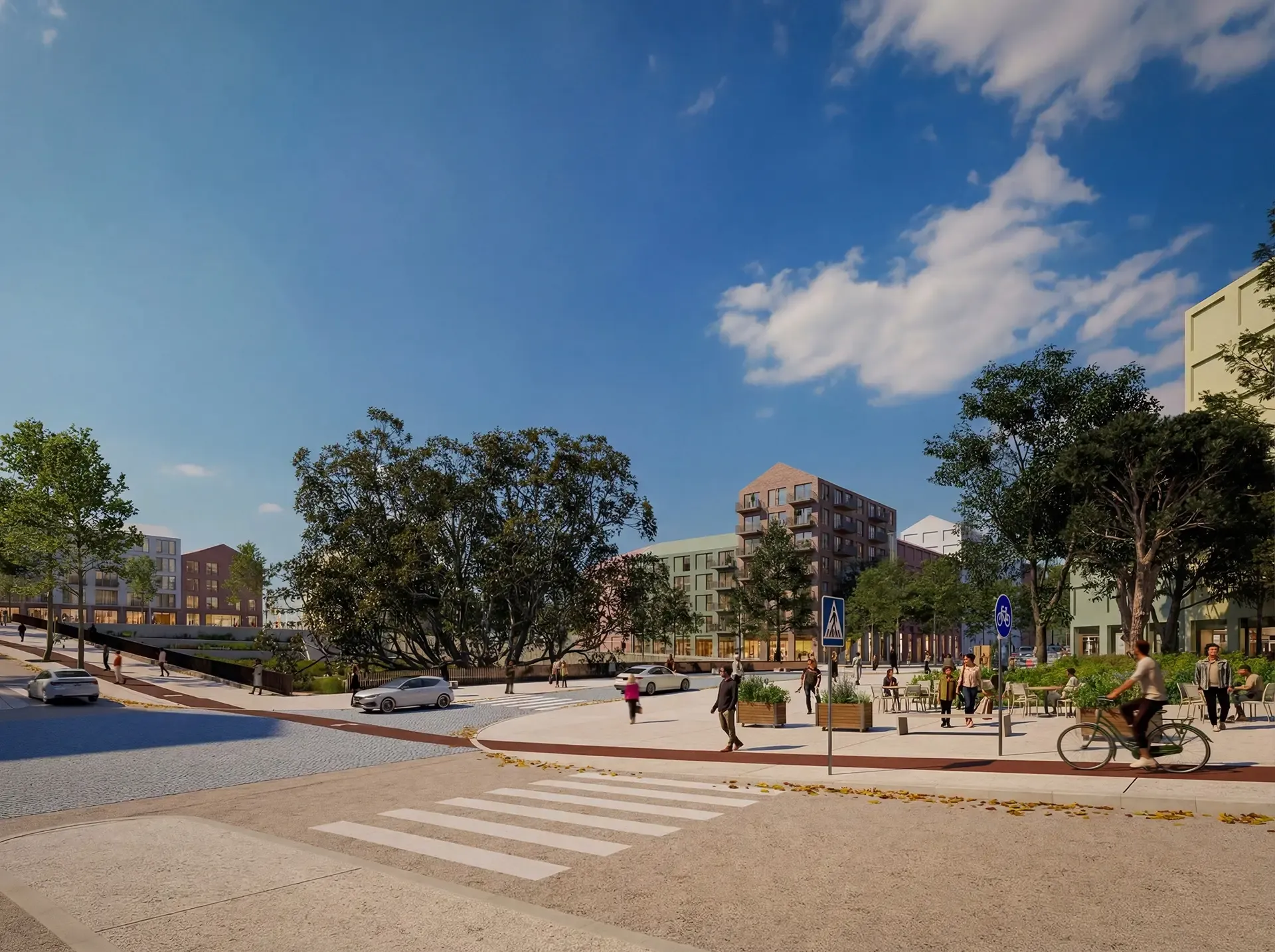 Designed by MVRDV and OODA with LOLA Landscape Architects and Thornton Tomasetti, the 28-hectare development will create about 1,400 homes alongside public facilities, commercial space, and essential services.