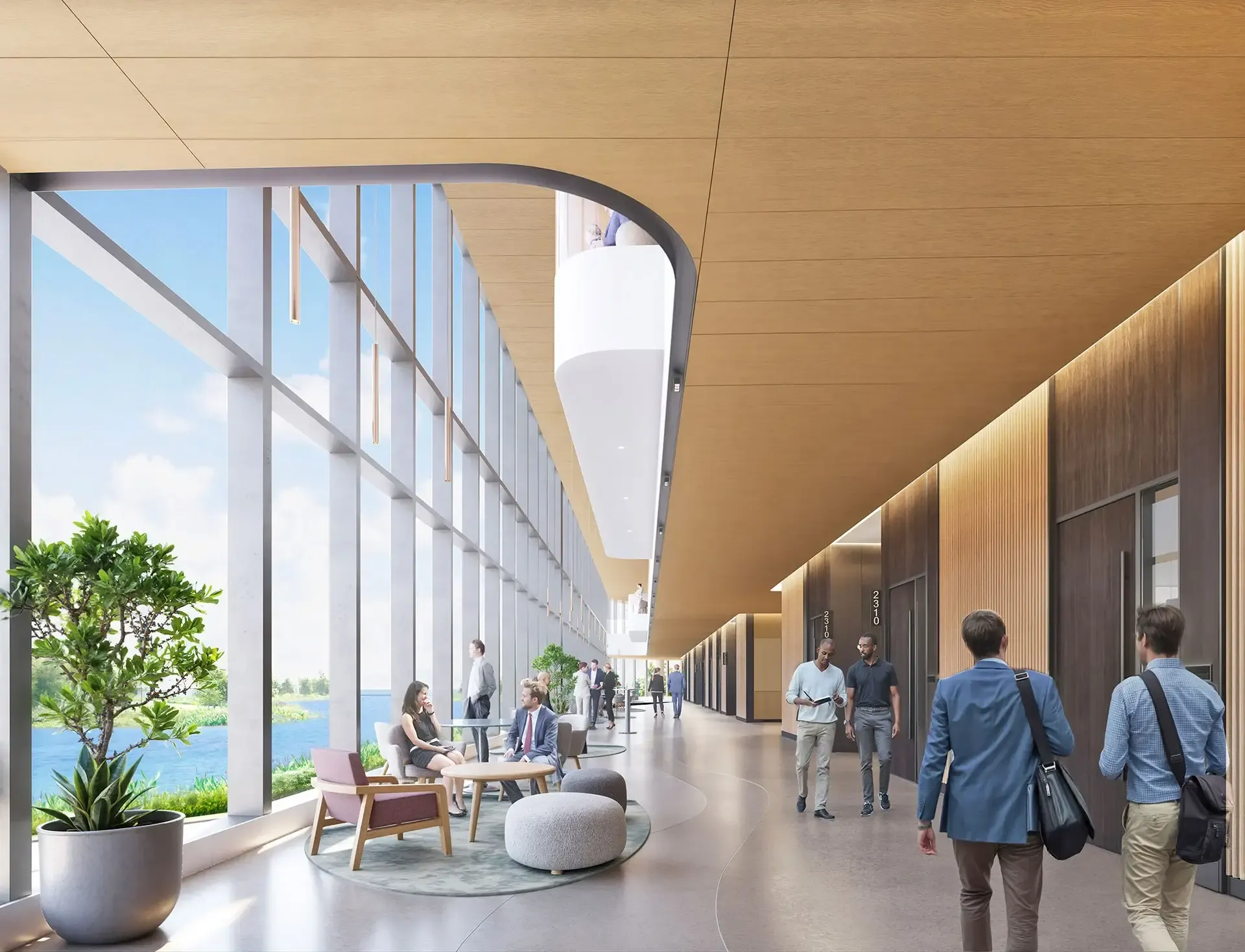 The building’s structural design supports open, adaptable spaces for teaching, group study, dining, executive programming, and overnight accommodations.