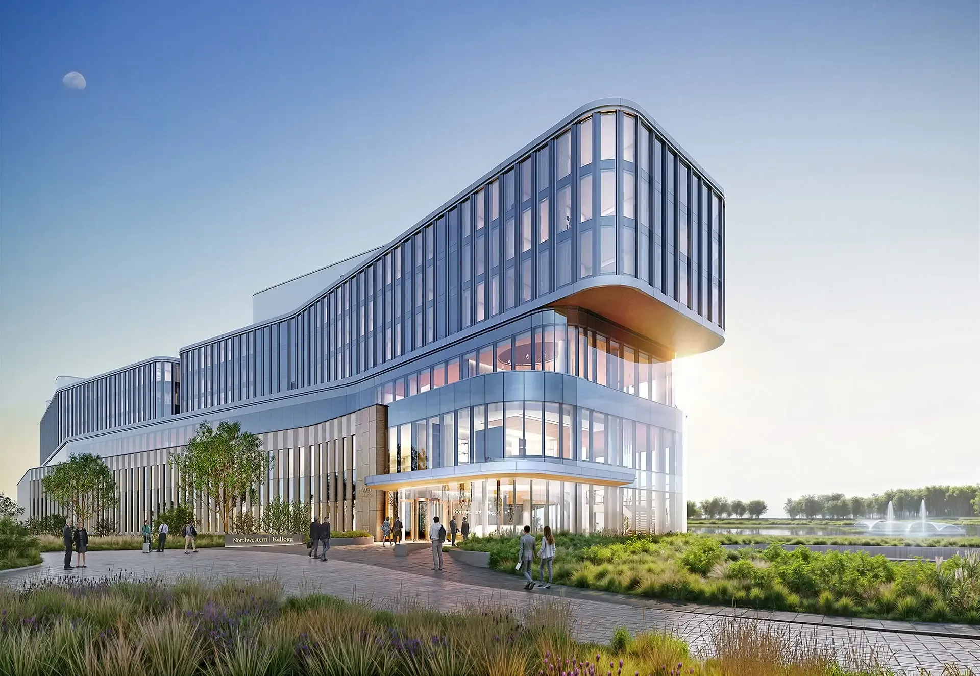 A tunnel will connect the new Education Center to the existing Global Hub, strengthening circulation across the Kellogg School of Management campus and expanding facilities for Executive Education programming.