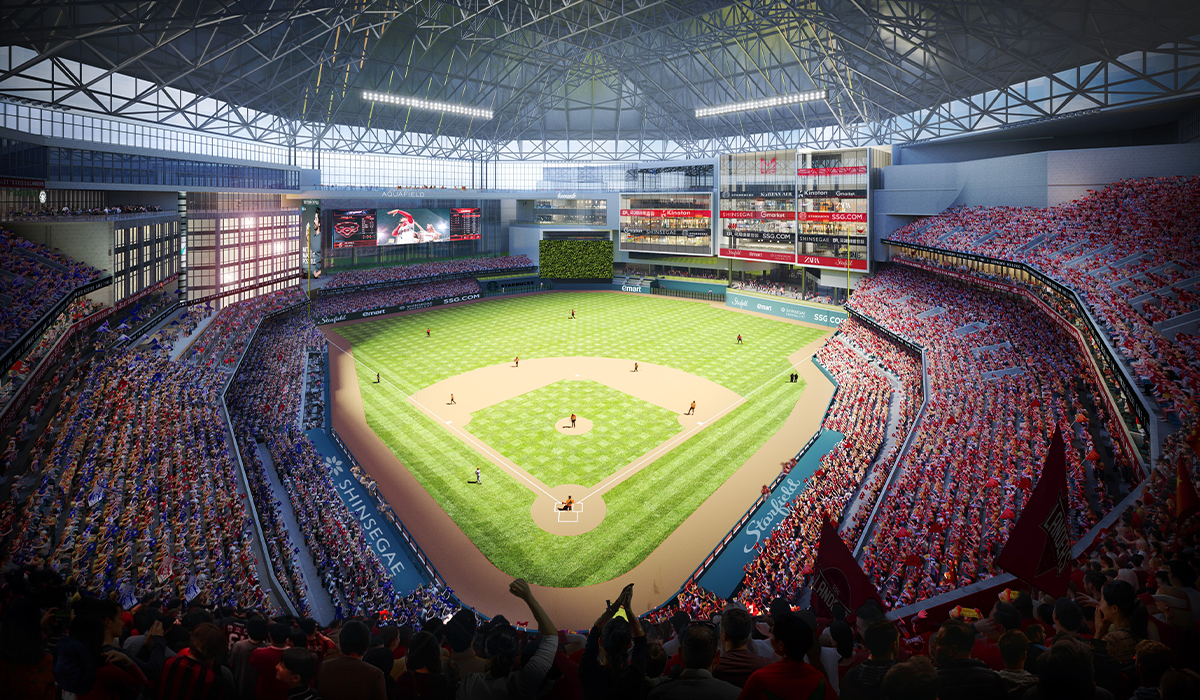 Cheongna SSG Baseball Stadium in Incheon, South Korea.