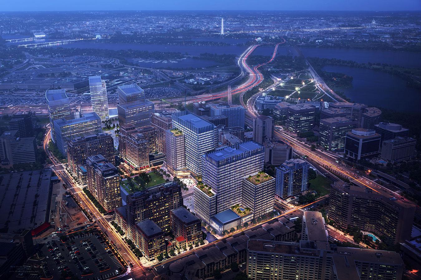 Amazon HQ2 at Metropolitan Park in Arlington, Virginia.