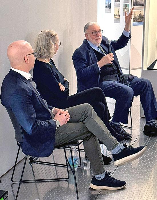 Richard Tomasetti at “The Modern Concrete Skyscraper” exhibition at the Skyscraper Museum in New York City.