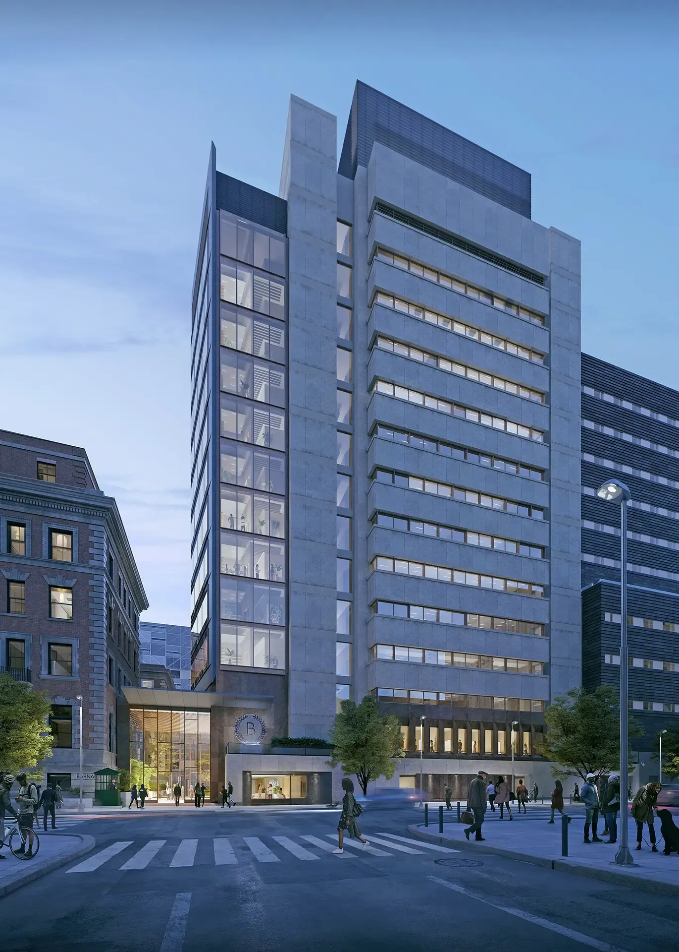 Our engineers defined the façade and building enclosure scope for the restoration and replacement work. This includes repairs to existing façade areas; new windows, roofing, waterproofing, storefronts, and entrances; and new and replacement glazing and cladding.
